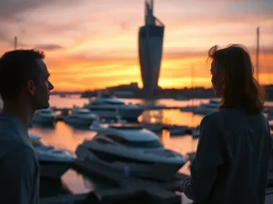 Szczęśliwa rodzina bawiąca się na piaszczystej plaży nad turkusowym morzem w słoneczny dzień.