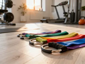 Piłka do siatkówki leżąca na środku parkietu w pustej hali sportowej przed rozpoczęciem meczu.