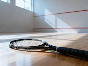 Ręczna pompka podłączona do zaworu piłki gimnastycznej podczas procesu jej pompowania na podłodze w studiu fitness.